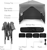 VonHaus Pop Up Gazebo 2.5x2.5m with Sides Heavy Duty Steel Frame Weatherproof view 5