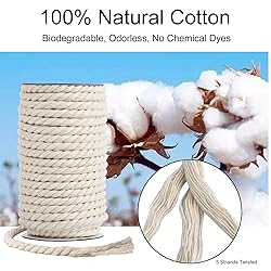 Hdviai Cotton Cord 8mm x 20 Yards - Natural