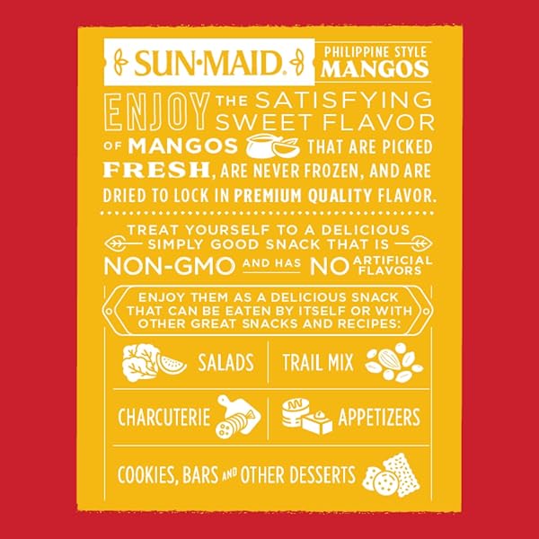 SUN-MAID DRIED MANGOS – 15 OZ RESEALABLE BAG – DRIED MANGO SLICES – DRIED FRUIT SNACK FOR LUNCHES, SNACKS, AND NATURAL SWEETENERS (PACK OF 1)