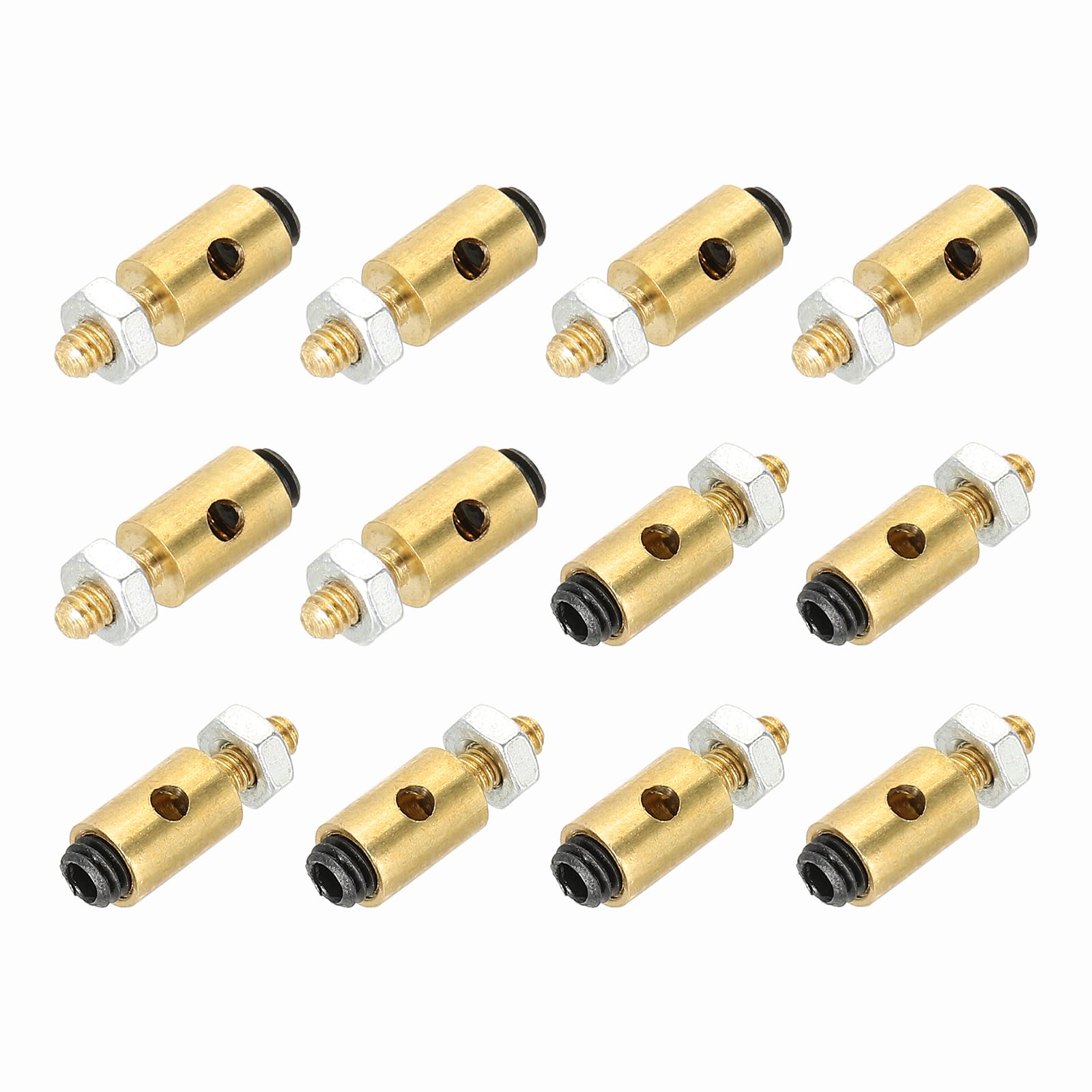 sourcing map 12 Pcs Linkage Stoppers Connecting Servo Arm, D4x1.6mm Adjustable Push Rod with Nut and Screw for RC Airplane RC Car Control Board