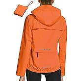 baleaf Women's Rain Jackets Waterproof Windbreaker Packable Running Lightweight Cycling Jacket Reflective Hooded