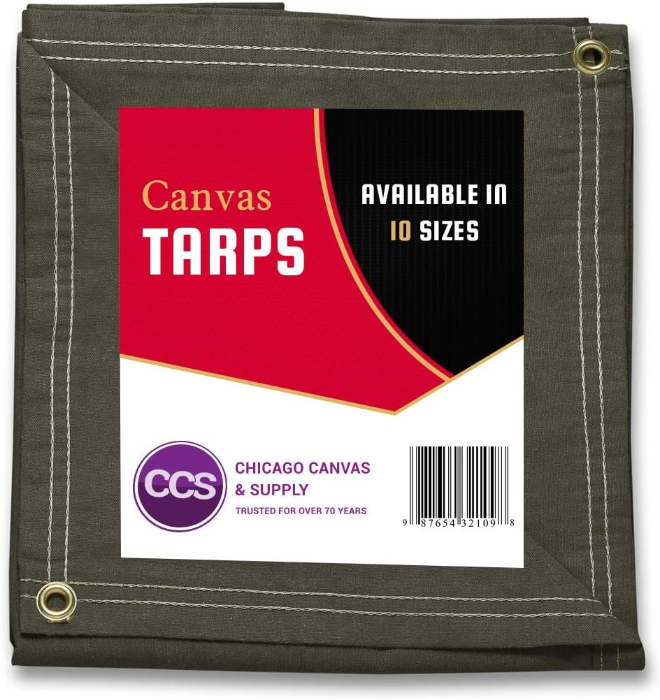 Fox Outdoor 81-1420 Canvas Tarp - 14' X 20' - Olive Drab