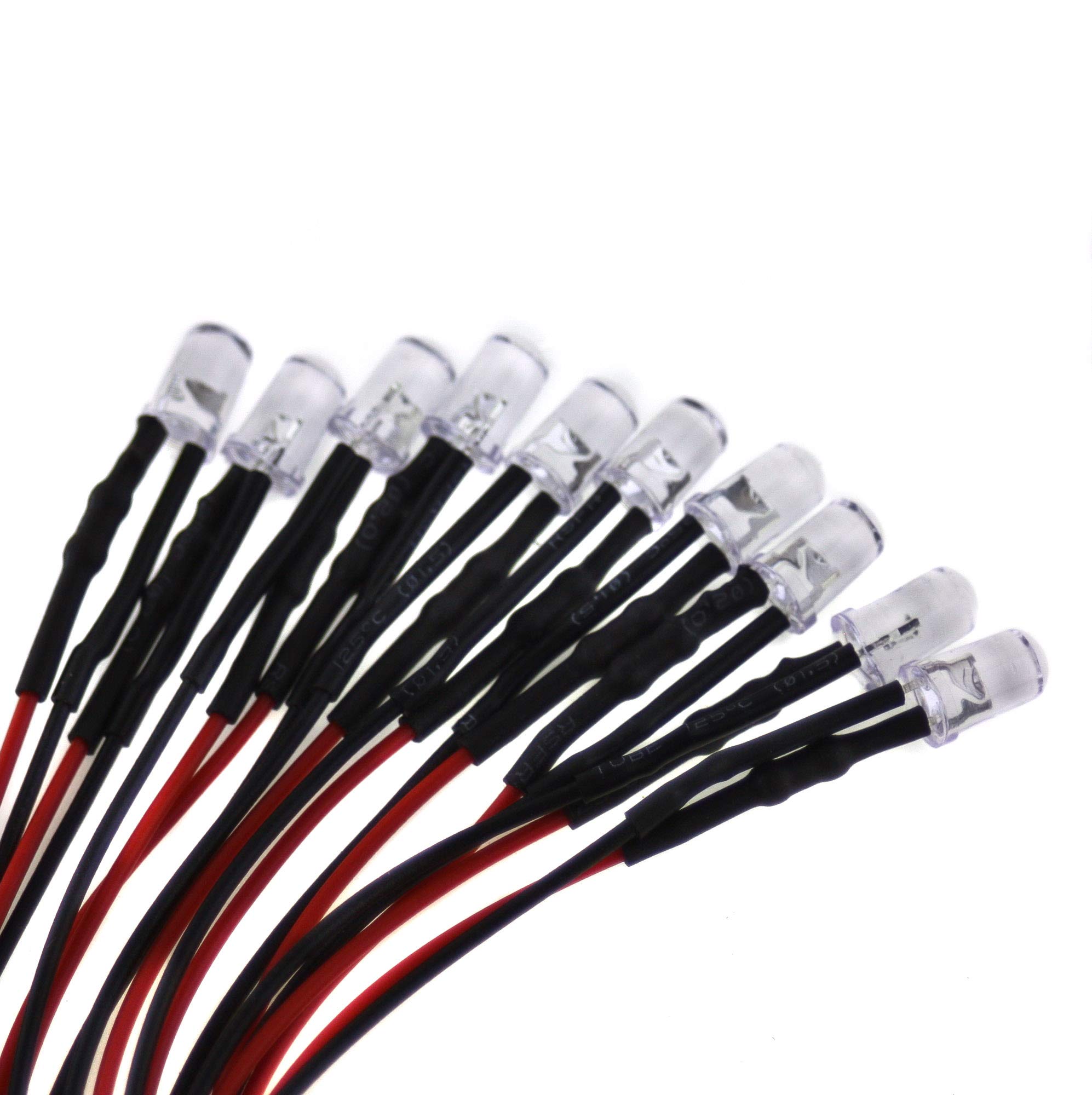 10 x 5 mm LED, 24 V, Connection Cable and Built-in Resistor.