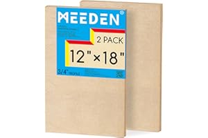 MEEDEN Unfinished Wood Canvas Board: 3/4” Deep 12x18” Wooden Canvas Panel Pack of 2 - Blank Cradled Wood Art Board for Painting