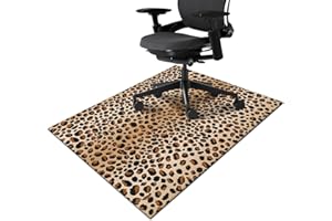 FUOXOWK Office Chair Mat for Hardwood & Tile Floor 36"x48", Leopard Cheetah Computer Rolling Chair Mat,Southwest Western Faux Animal Under Desk Non Slip Gaming Rug Rubber Backing Protector Mat
