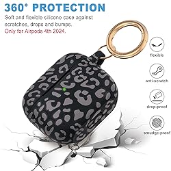 Silicone Leopard AirPods 4 Case 2024, Gawnock Case
