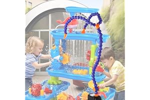 SWANNTQV Water Pump for Water Table, Water Pump for Kids Water Table Water Table Accessories, Summer Outdoor Splash Water Table Attachments Toys for Kids, Pump and Splash Shady Oasis(Double Tube)