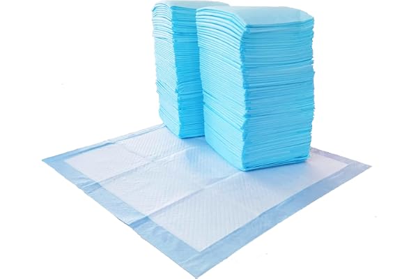 Amazon Basics Absorbent Puppy Pads for Potty Training and Incontinence, 5-Layer Leak-Proof Design, Quick-Dry Surface, Regular