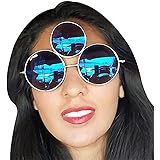Orange Third Eye Sunglasses By Shivas Includes Free Carrying Pouch Purple Rain Style Prince Costume