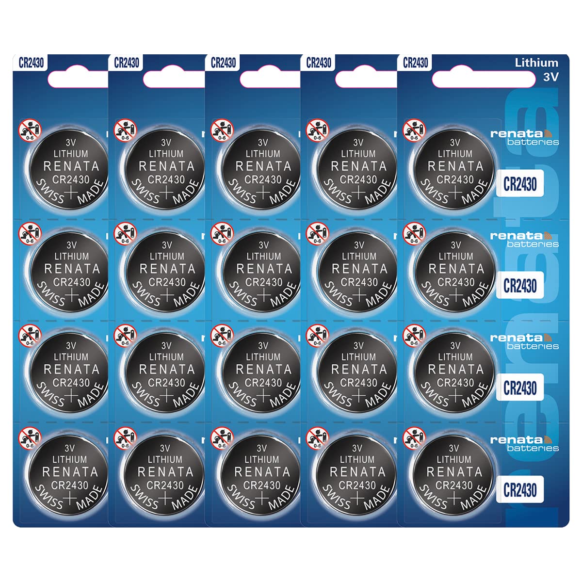 Renata CR2430 Batteries - 3V Lithium Coin Cell 2430