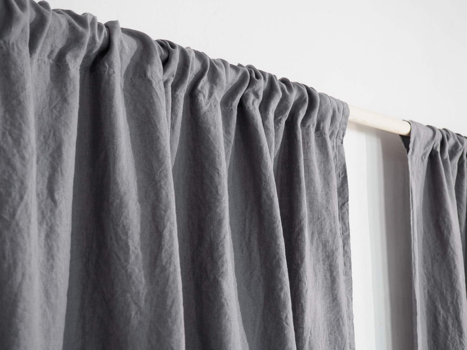 Amazon Com True Grey Linen Curtain Panel With Rod Pocket Grey