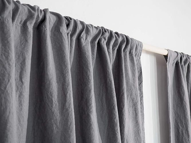 Perfect Gray Linen Curtains Rod Pocket Linen Curtain Linen Drapes