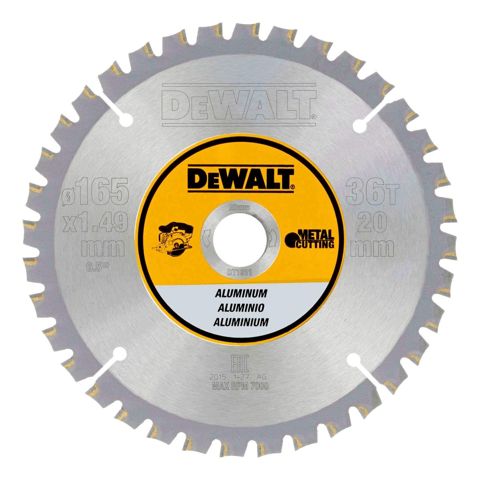Dewalt Metal Circular SAEGE Blade 165x 2036FZ and 3Degrees for Aluminium DT1911QZ