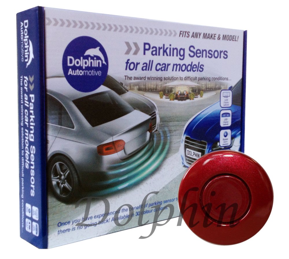 Dolphin Automotive DPS400 Reverse Parking Sensors Auto Express Award Winning In 32 Colours 4 Ultrasonic Radar Sensors Kit Audio Alert System Matt & Gloss Black +30 More Colours (Maroon)