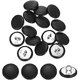 uxcell 15Pcs Leather Covered Buttons, 18mm 28L Round Metal Shank Sewing Buttons Sew on for Clothes Coat Hats, Sofa Decoration, DIY Crafts Making, Black