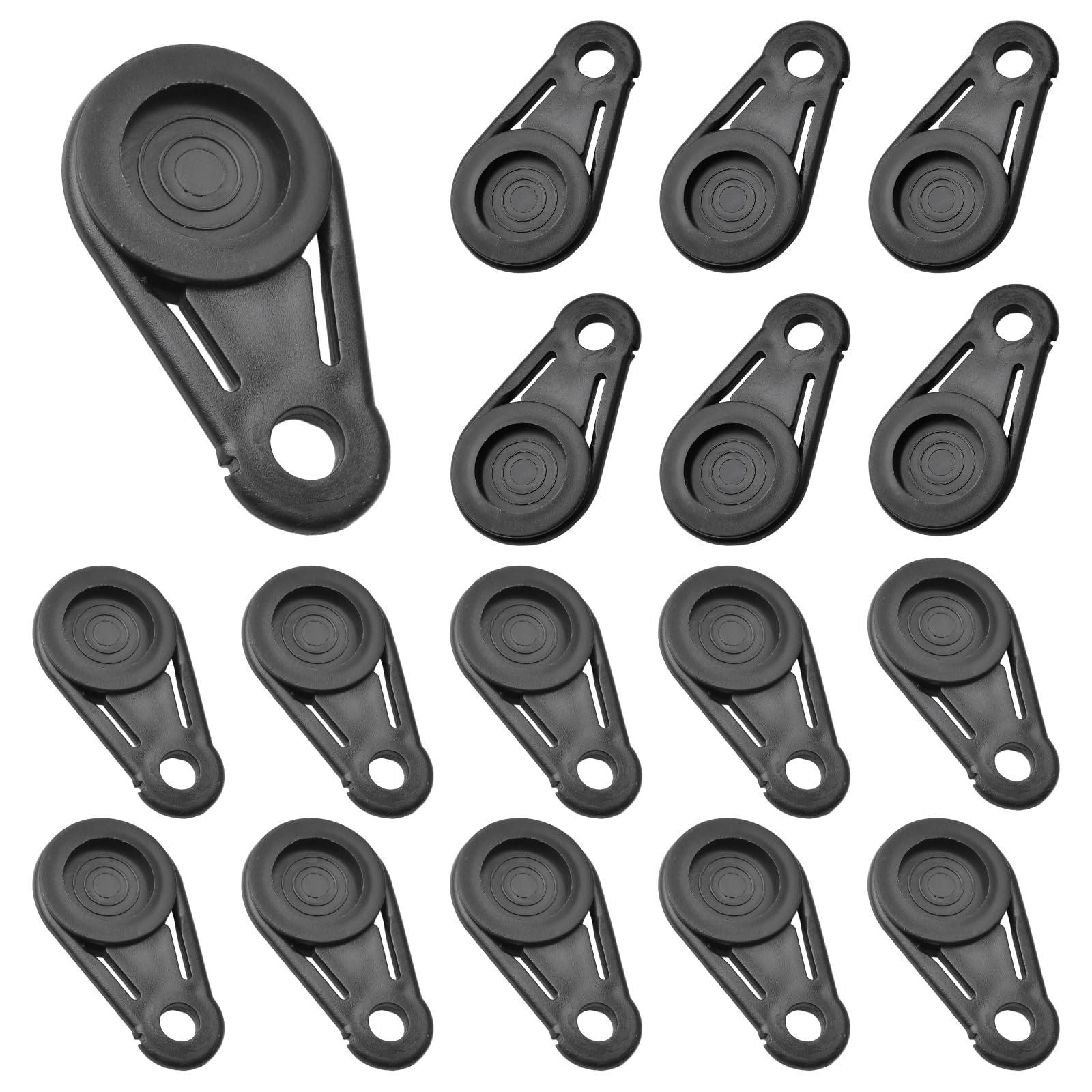 MOROBOR 16 PCS Black Tarp Clips Heavy Duty Outdoor Camping Lock Grip Tent Fasteners Clips Tent Clamps with Movable Snap