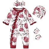 Aalizzwell Baby Girls Romper Outfit Fall Winter Clothes with Accessories