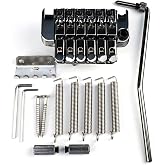 OVSAL 10.8mm Floyd Rose Style Double Locking Tremolo Bridge (Gunmetal) | 2-Point Electric Guitar Bridge &amp; Full Hardware, Reinforced Hardened Metal Build, Guitar Repair &amp; Upgrade Replacement Parts