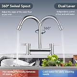 Peppermint 2 Hole Kitchen Mixer Tap 360° Swivel 180mm Deck Mounted Chrome view 4