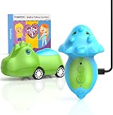 Inspireyes Kids Walkie Talkies Dino Cars 2 Pack Age 3 5 7 USB-C Rechargeable