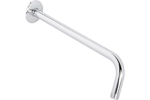 12 Inch Shower Arm And Flange - Solid Stainless Steel, Wall-Mounted For Fixed Shower Head & Rain Showerhead - Aqua Elegante - Chrome