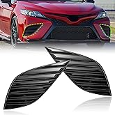 BXZ Fog Lamp Light Cover Bumper Insert Pair Glossy Black For Toyota Camry 2018 2019 2020 SE XSE