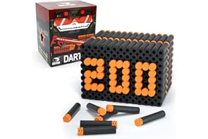 EKIND 200 Pcs Waffles Darts Refill Pack Foam Bullet Compatible for NERF N-Strike Series Blaster (Black)