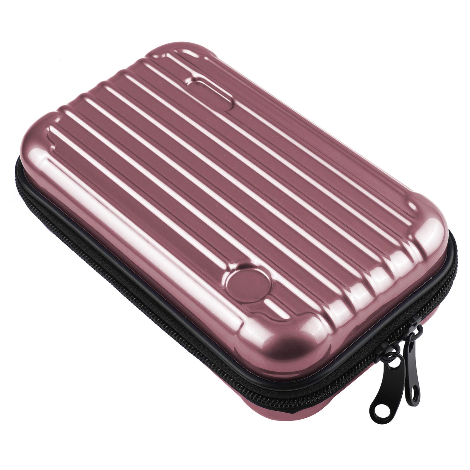 Charyeah Waterproof Makeup Beauty Handy Bag Travel Cosmetic Case Brush Organizer Pouch Toiletry Kit Women Girls Storage Multifuncition Carry Bags Holder with Zipper (Rose Gold 02)