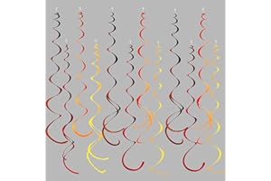 PINKBLUME 36 Pcs Fall Hanging Swirl Decorations Brown Burgundy Orange Yellow Felt Swirl Streamer Spiral Ceiling Decorations Garland for Autumn Thanksgiving Harvest Birthday Wedding Bridal Shower Party Supplies