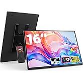 DZVW 16" Portable Monitor for Laptop - 1200P FHD Laptop Screen Extender HDMI USB C HDR Travel Dual External Display with Stand Gaming Monitor for Windows MAC Computer Switch Phone Xbox PS4/5