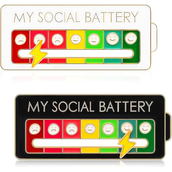 Amazon.com: Megecaa 2Pcs Social Battery Slider Pin, Funny Social