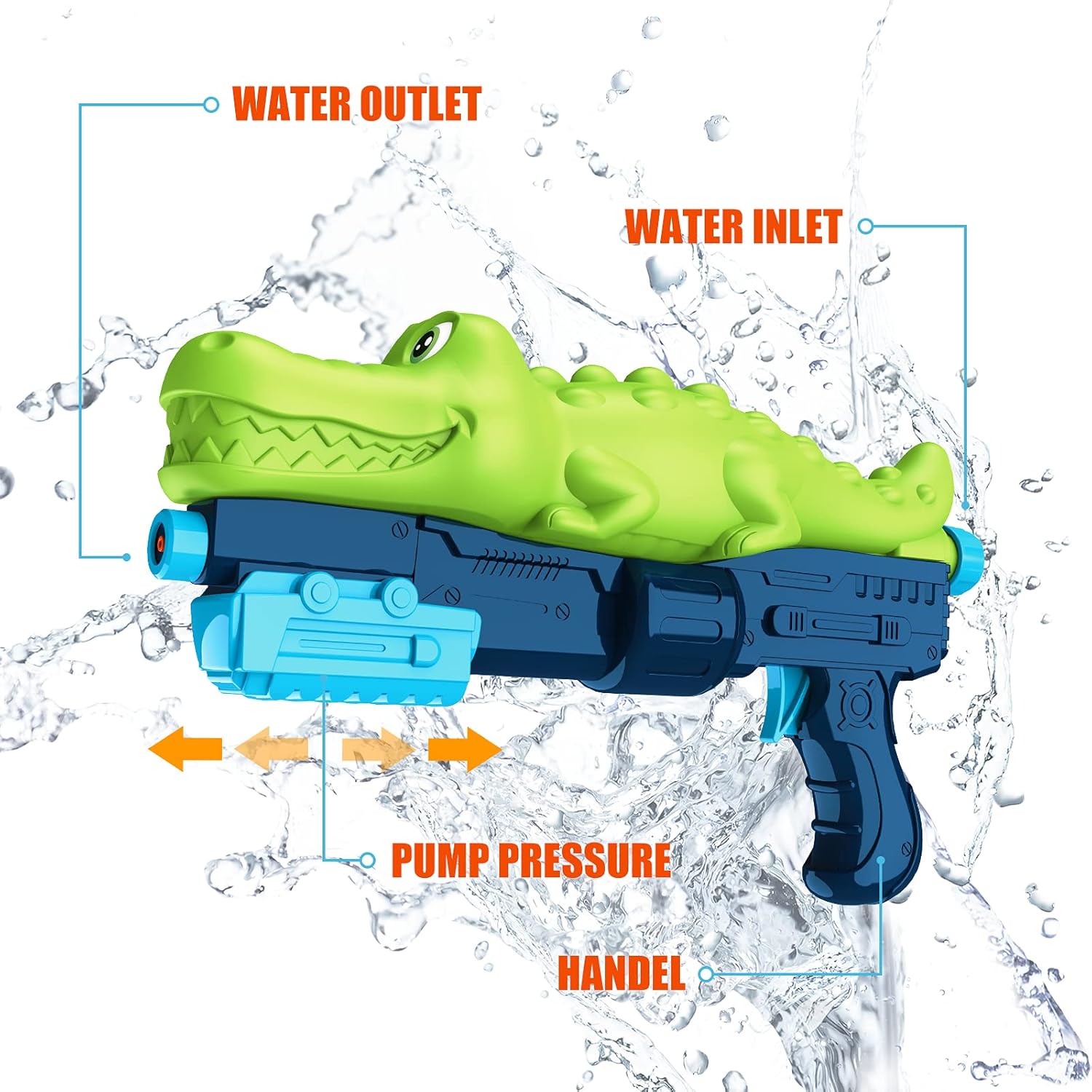 BEQOOL Water Guns for Kids,2 Pack Super Water Blaster Soaker Squirt Guns 800CC High Capacity Summer Gifts for  Kids and Adult Swimming Pool Beach Play Toys: Toys & Games