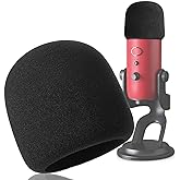 YOUSHARES Pop Filter for Blue Yeti, Yeti Pro Condenser Microphones, Blue Yeti Mic Cover Foam Microphone Windscreen Improve So
