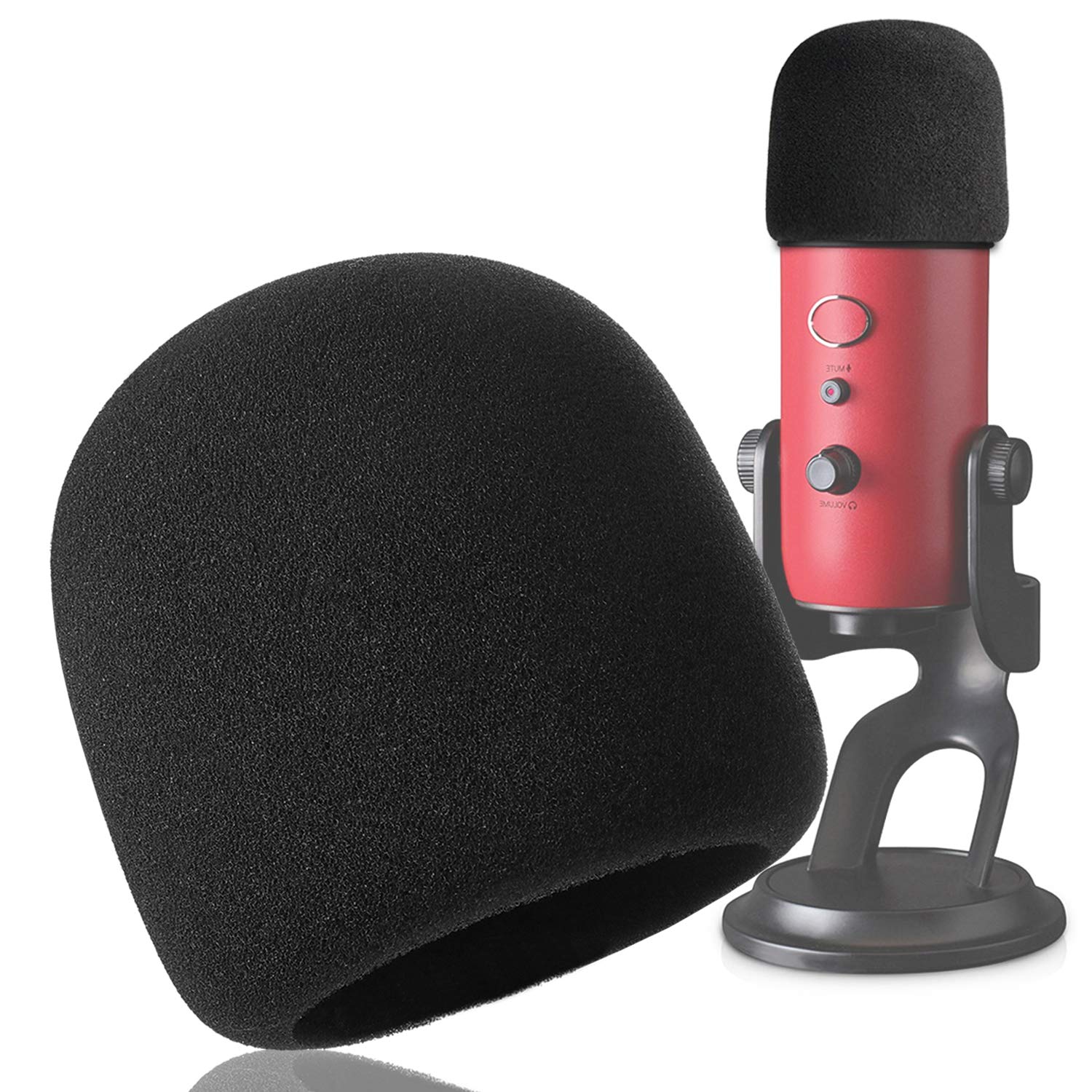 Photo 1 of YOUSHARES Pop Filter for Blue Yeti, Yeti Pro Condenser Microphones, Blue Yeti Mic Cover Foam Microphone Windscreen Improve Sound Quality (Black)
