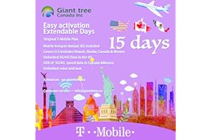 North America Mobile Travel Plan(USA Travel sim Card): Flexible Days(15 Days Included), Unlimited Data/Calls/Texts, (15 Days)