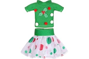 Erweicet Christmas Clothing Christmas Accessories for elf Doll (Top + Skirt) Doll is not Included