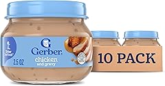 Gerber Stage 2, Chicken and Gravy Jar, Baby Food, Mealtime Poultry Puree, 10-Pack