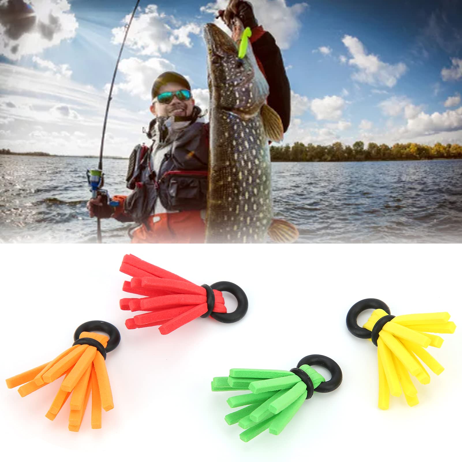Semiter Fly Fishing Foam Strike Indicators Indicators Foam Streams Drift Fishing Floats Fishing Floats Sets,Foam Strike Indicator for Outdoor Fishing Accessory(4 colors mixed)