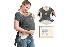 MOMTORY Baby Wraps Carrier, Newborn to Toddler, Adjustable Breathable and Hands Free Baby Carriers Sling (Grey)