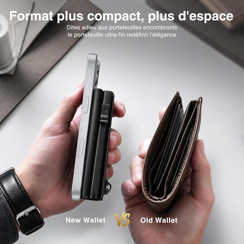 Portefeuille Homme de Haute Qualité, Exclusif Portefeuille Slim avec Portemonnaie & Protection RFID, Luxueux Porte Carte Homme en Cuir, 8 Compartiments pour Cartes de Crédit, Cadeau pour Homme