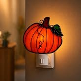Flat Arcylic Pumpkin Plug‑in Wall Night Light, Fall Halloween Decor Lamp, On‑Off Switch Wall Nightlight for Bedroom Bathroom Kitchen Hallway Indoor Fall Harvest Home Decoration，1PC