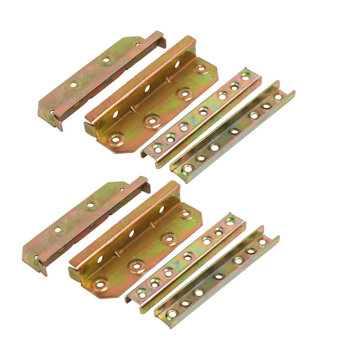 Sourcingmap 5-inch Length Bed Rail Bracket Hinge Fitting Connector Bronze Tone 4pcs