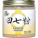 USTCM 100% Pure Tienchi Powder Pseudoginseng Notoginseng Sanqi Powder Tienchi Ginseng Powder 田七粉 120mesh (4oz)