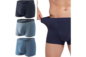 Benziert Modal Mens Trunks Underwear Performance Breathable Pouch Moisture-Wicking Cooling Seamless Underwear for Men 3 Pack