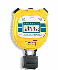 Thomas 1042 Traceable ABS Plastic Shockproof and Waterproof Stopwatch with LCD Display, 0.01 percent Accuracy, 2-3/8" Length x 2-1/8" Width x 1/2" Thick