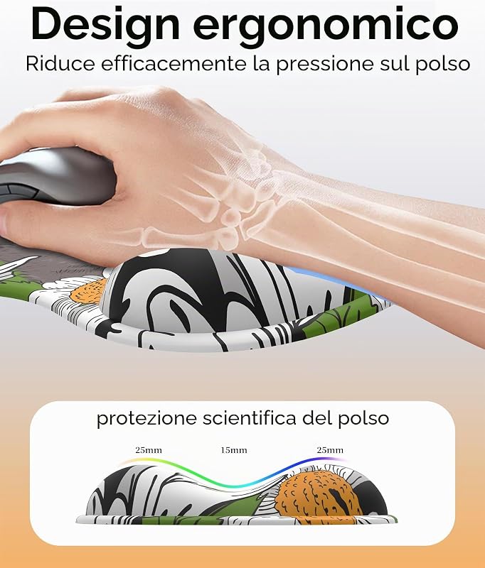 Tappetino Mouse con Poggiapolsi Gel,Ergonomico Mouse Pad con Base Antiscivolo per Casa e Ufficio (Gattino-4)