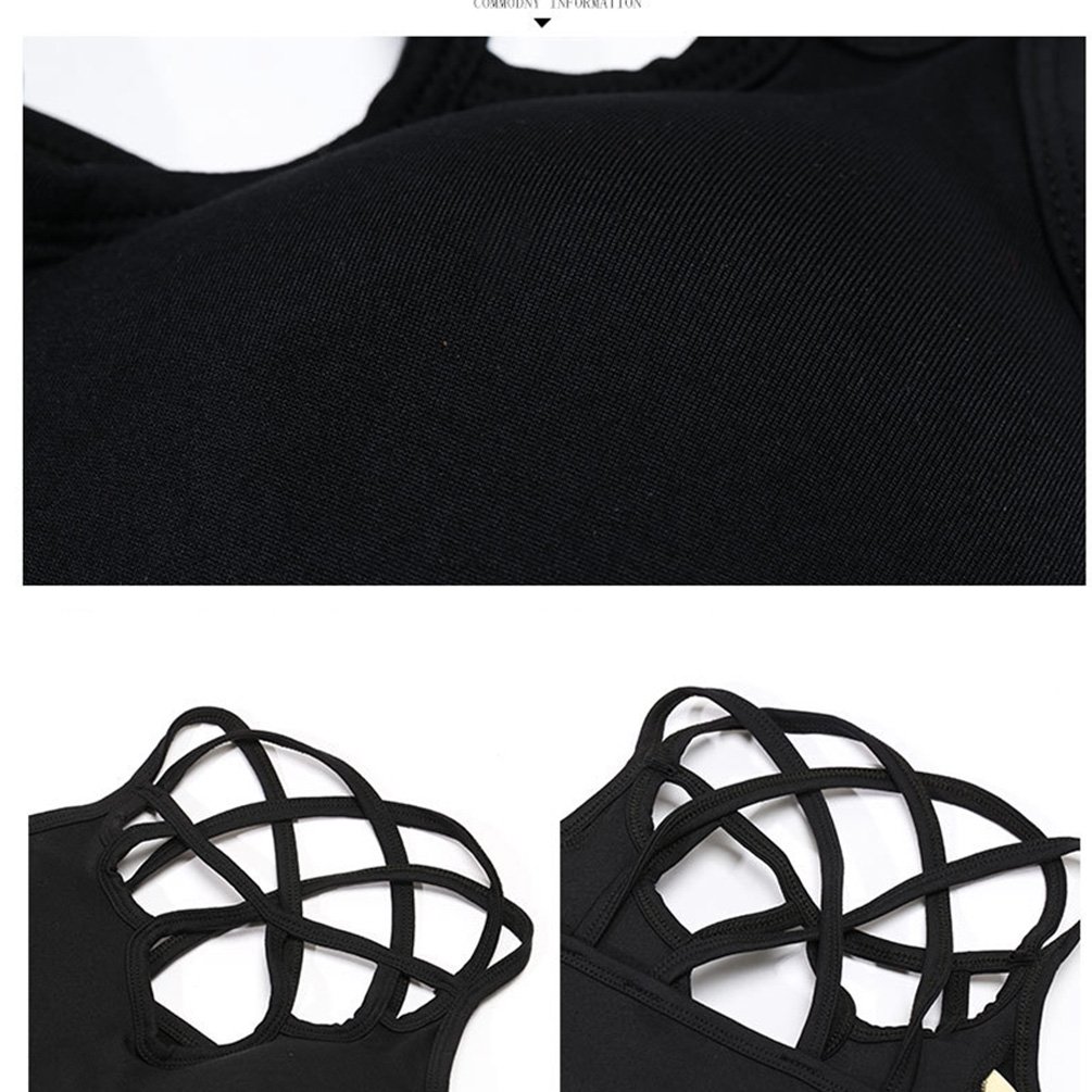 Fitibest Sujetador Deportivo Ropa Interior Cruzado Correr Yoga Bra con Almohadillas Extraíbles para Mujer Chica