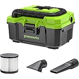 Greenworks 40V (3 Gallon) Cordless Wet / Dry Shop Vacuum + Accessories, Tool Only