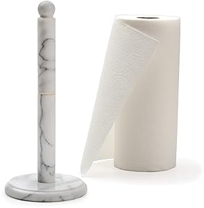 RSVP White Marble Paper Towel Holder