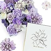 Purple Silk Flowers, Artificial Flower Combo Box Set with Stems for Bridal Wedding Bouquets, Table Centerpieces Decor, Floral Arrangement Home Decor